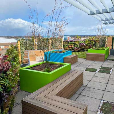 Bespoke Fibreglass Planters for Roof top Terrace